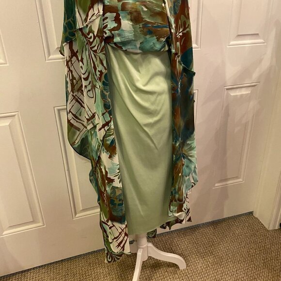 Robbie Bee Vintage Y2K 90’s Teal Paisley Fit & Flare Flowy Dress Size 16 - Picture 10 of 13